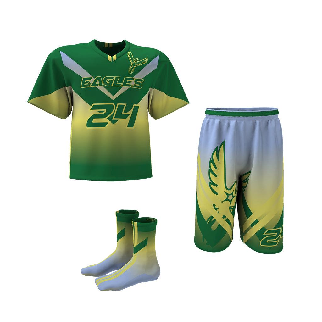 Custom Elite Sublimated Short Sleeve Lacrosse Jersey & Shorts Package League Outfitters