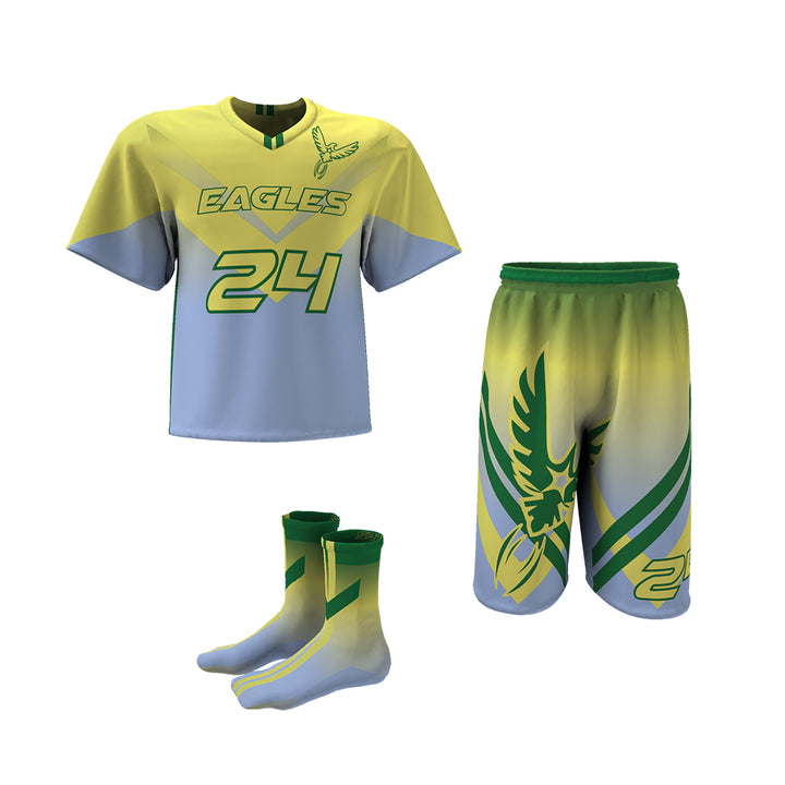 Custom Elite Sublimated Short Sleeve Lacrosse Jersey & Shorts Package League Outfitters