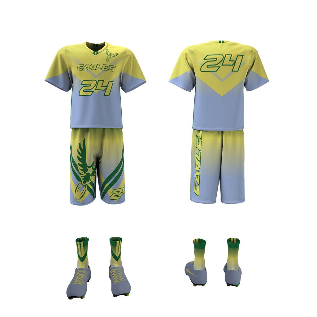 Custom Elite Sublimated Short Sleeve Lacrosse Jersey & Shorts Package League Outfitters