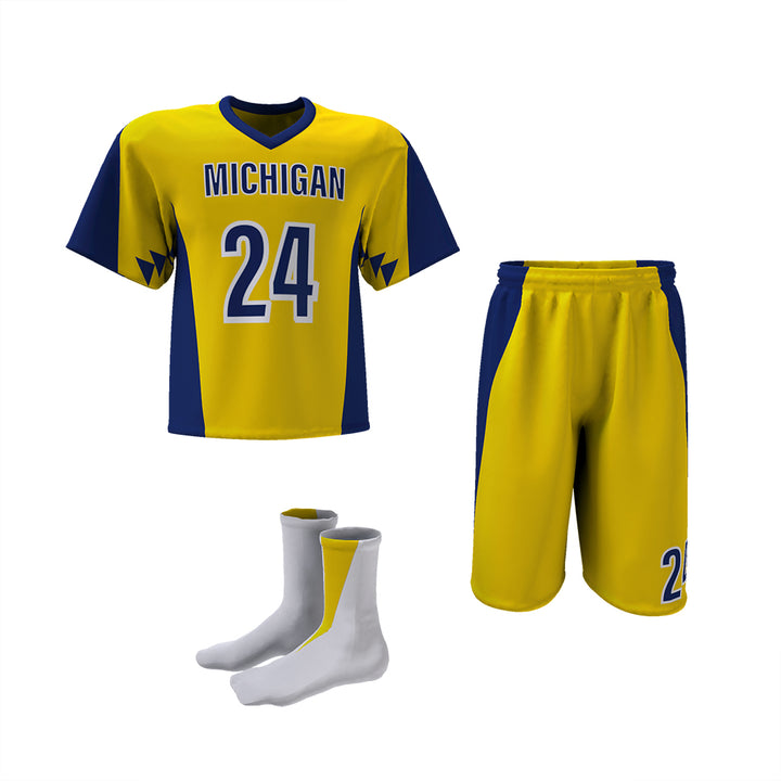 Custom Elite Sublimated Short Sleeve Lacrosse Jersey & Shorts Package League Outfitters