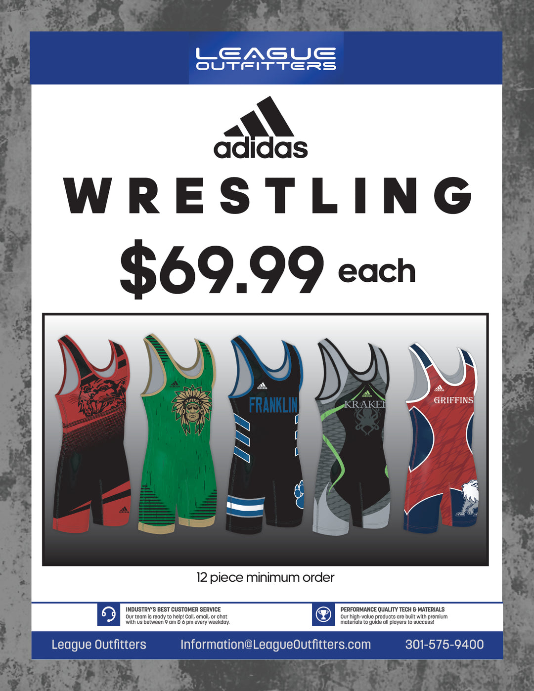 adidas Custom Wrestling Singlet League Outfitters