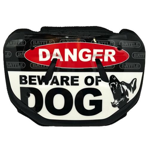 Battle Adult "Beware of Dog" Chrome Football Back Plate Battle