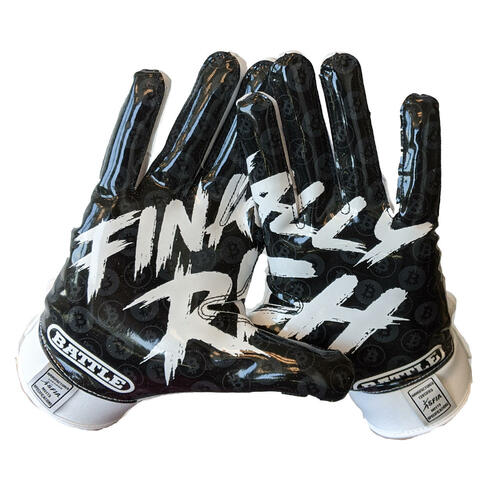 Battle Youth FILTHY Rich Black/White Football Gloves Battle